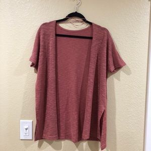 Crotchet Knit burnt coral open cardigan